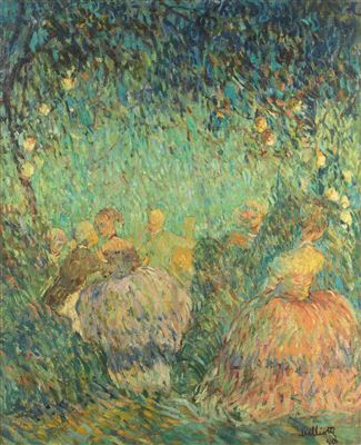 In the Garden by Nikolai Dimitrievich Milioti - Auction record, sale price, and art valuation. Compare with similar artists and explore comparable artworks.