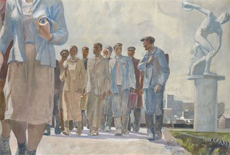 Sample artwork by Aleksander Alexandrovich Deneika (1899 - 1969), known for monumentalist art, photography, propaganda posters and magazine drawings - View similar artists and auction records