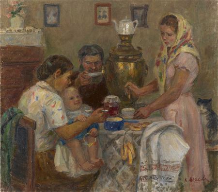 Family Dinner by Klara Vlassova - Auction record, sale price, and art valuation. Compare with similar artists and explore comparable artworks.