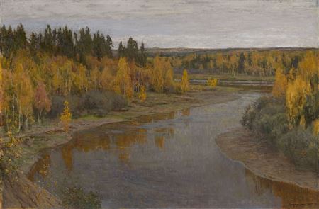 Golden Autumn. Forest River