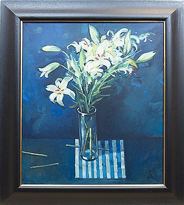 STILL LIFE WITH FLOWERS AND CERAMIC