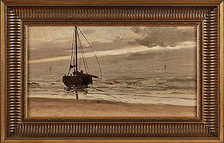 "Blick vom Strand auf das Meer"