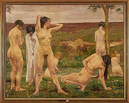 "Frauen nach dem Bade am Fluss"