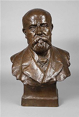 Large bronze bust