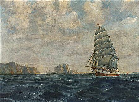 Sailing ship off Malta