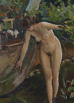Standing female nude by Erwin Knirr - Auction record, sale price, and art valuation. Compare with similar artists and explore comparable artworks.