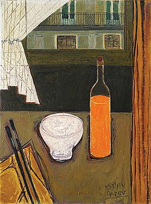 Still Life with Bottle and Bowl by Michael Argov - Auction record, sale price, and art valuation. Compare with similar artists and explore comparable artworks.