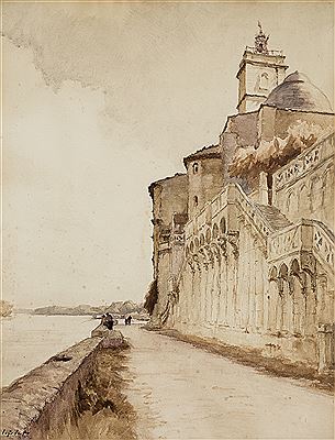 Animated view of the Rhone quay in Port Saint Esprit