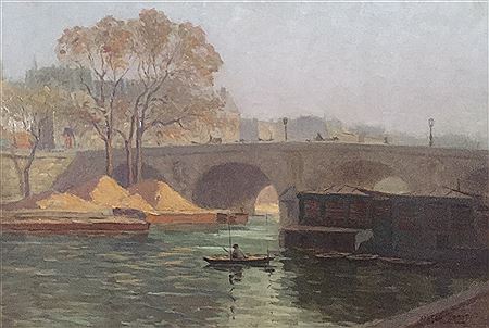 In the boat on the Seine Pont New