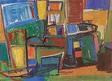 Abstract composition by Raphael Mohar - Auction record, sale price, and art valuation. Compare with similar artists and explore comparable artworks.