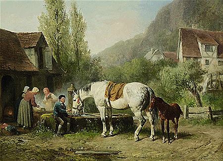 Am Brunnen vor einem Waschhaus
