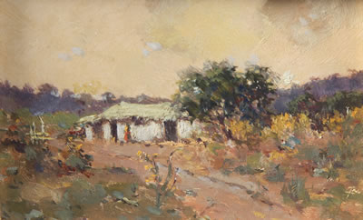 "PAISAJE CON RANCHO"