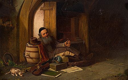 A street musician having a break.