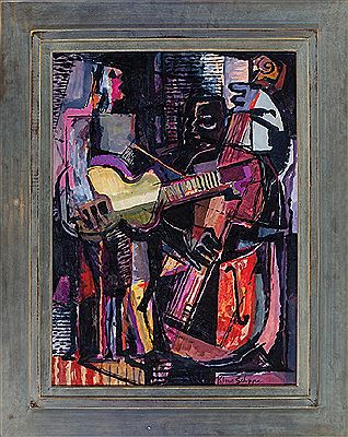 Guitar and Bass by Palmer Schoppe - Auction record, sale price, and art valuation. Compare with similar artists and explore comparable artworks.