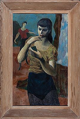 "Dancer Putting on Lipstick"