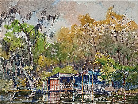 "Grand Isle Cabin, Louisiana", 1942, and "Blind Bayou, Louisiana" (2)