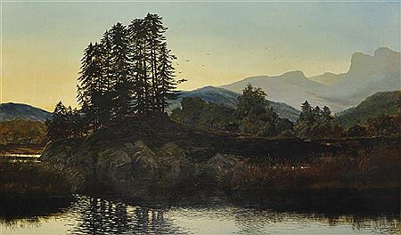 A MOUNTAINOUS RIVER LANDSCAPE by Edward J Duval - Auction record, sale price, and art valuation. Compare with similar artists and explore comparable artworks.