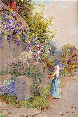 Pair: Gossips, Gloucestershire, June and companion piece by John Abernethy (JA) Lynas-Gray - Auction record, sale price, and art valuation. Compare with similar artists and explore comparable artworks.