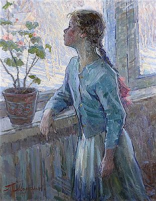 Sample artwork by Tatiana Martchenko (Born 1918), known for female portrait, still life and landscape painting - View similar artists and auction records