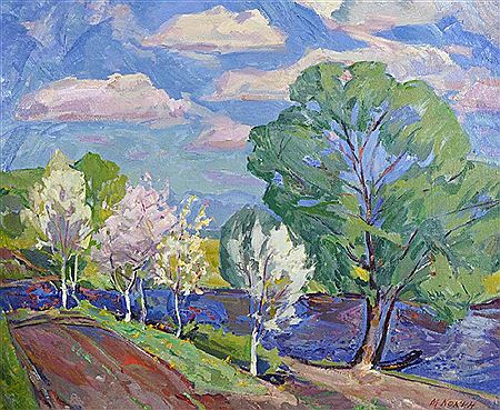 "Cherry Orchard Lit by the Sun"