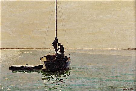Morning at Paglesham by Harold Cox - Auction record, sale price, and art valuation. Compare with similar artists and explore comparable artworks.