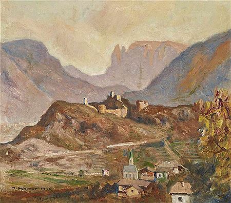 View of the Schlern with Castello (South Tyrol)