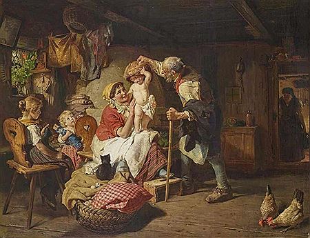 Peasant family in the Living Room