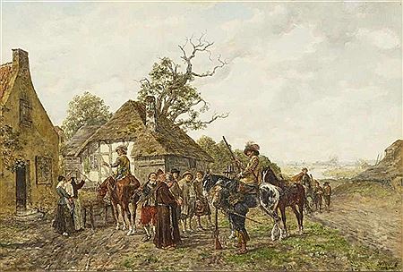 Lansquenets in front of the Village