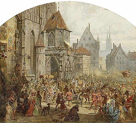 Procession of the Crown Jewels entering Nuremberg 1424 by Paul Ritter - Auction record, sale price, and art valuation. Compare with similar artists and explore comparable artworks.