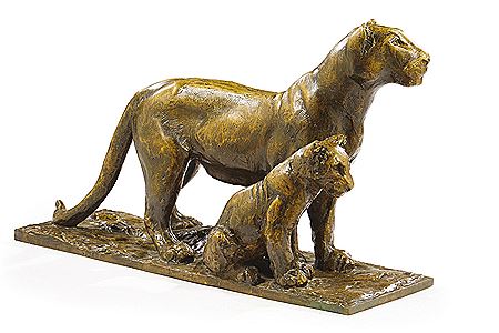 “Lionne et lionceau”