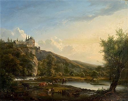 Landscape with castle by Ignatus Josephus Van Regemorter - Auction record, sale price, and art valuation. Compare with similar artists and explore comparable artworks.