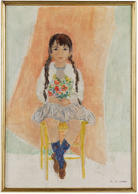 "Girl with Book" and "Girl with Bouquet"