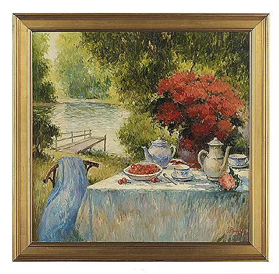 "Tea Time with a Bowl of Cherries"