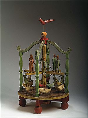 CARROUSEL FOR BIRDS AND MEN, LATE NINETEENTH CENTURY.