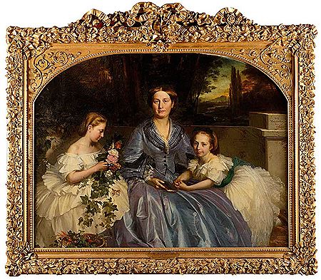 Yseult de Carrion-Nisas, la Baronne de la Guéronniére entourée de ses filles Marie (Mme Charles Forestier) et Marguerite (Comtesse d’Ormesson).