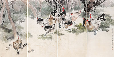 Chickens by Xiaocen Yuan - Auction record, sale price, and art valuation. Compare with similar artists and explore comparable artworks.