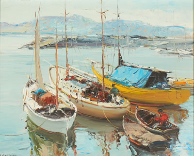 "Barcos de recreio" (Doca de Belém) by Antonio Silva Lino - Auction record, sale price, and art valuation. Compare with similar artists and explore comparable artworks.