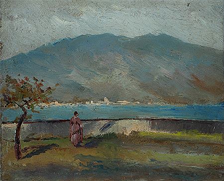 Paesaggio con figura by Fortunato Giulio Faini - Auction record, sale price, and art valuation. Compare with similar artists and explore comparable artworks.