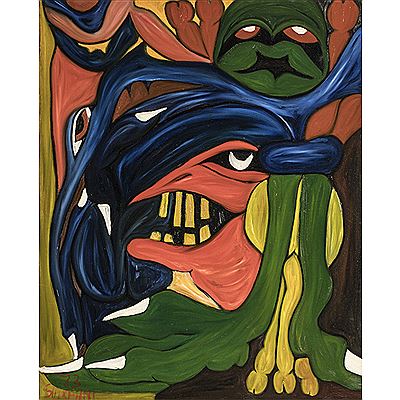 Sample artwork by Ernesto Shikhani (1934 - 2010), known for sculpture and painting, fusing traditional mozambican artistic practices with contemporary approaches to artmaking - View similar artists and auction records