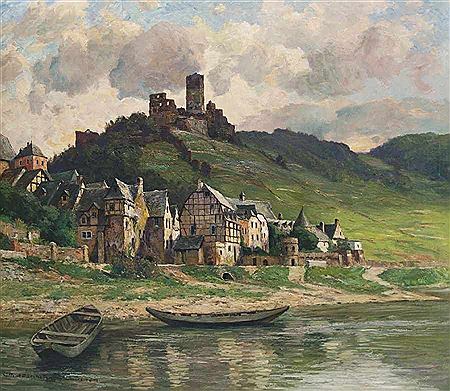 Village at the castle ruin