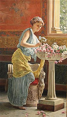YOUNG WOMAN AT THE FOUNTAIN
