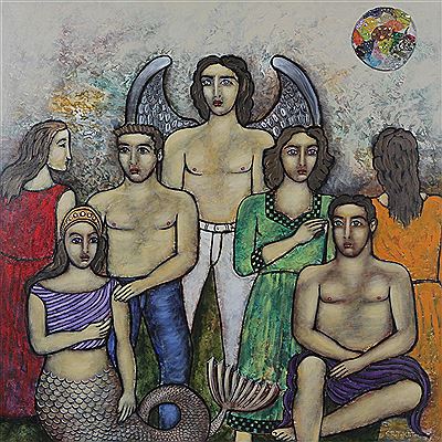 Angel – Mermaid and youngsters in the moonlight by George Erotokritos - Auction record, sale price, and art valuation. Compare with similar artists and explore comparable artworks.