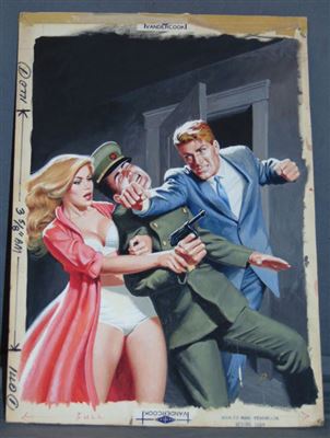 Original pulp cover art painting for "Man to Man Yearbook", Spring 1964