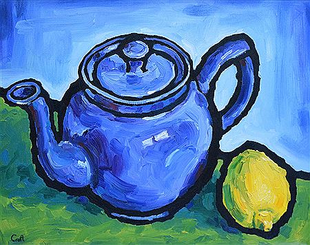 "BLUE TEAPOT AND A LEMON" by Malcolm Croft - Auction record, sale price, and art valuation. Compare with similar artists and explore comparable artworks.