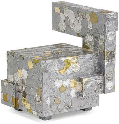 "Tin Can Lids" chair by Clare Graham - Auction record, sale price, and art valuation. Compare with similar artists and explore comparable artworks.
