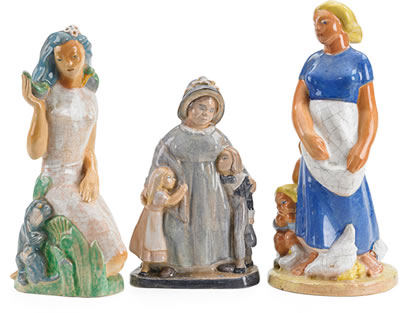 Three Federal Arts Project sculptures, one titled "Rima"