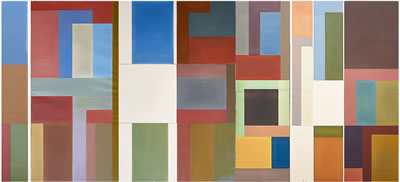 Sample artwork by David Novros (Born 1941), known for geometric minimal abstract painting, mural - View similar artists and auction records