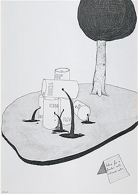 Idea for a lake with colored water (From the series: the drawn exhibitions) by Werner Reiterer - Auction record, sale price, and art valuation. Compare with similar artists and explore comparable artworks.