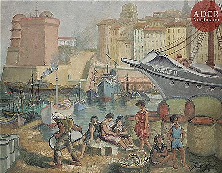 The Port of Marseilles by Auguste Joseph Clerge - Auction record, sale price, and art valuation. Compare with similar artists and explore comparable artworks.