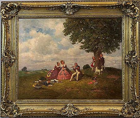 Sample artwork by Hans Hanke (flourished c.1912), known for small town, village, rural genre painting - View similar artists and auction records
